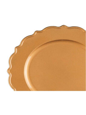 6 Piece Gold Charger Plates with Scalloped Rim, 13 inch Weddings/Holidays/ Decor